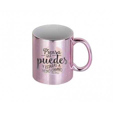 Taza de cerámica rosa metálico de 11oz Sublimarts