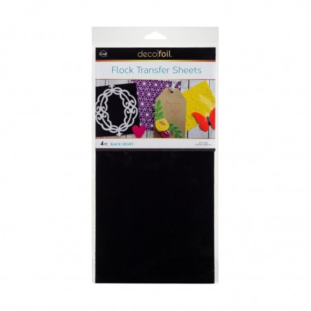 4 Hojas de Foil Flock Deco 6 x 12 pulgadas