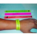 Pulseras de papel Tyvek Desechable Amarillo Neón 3/4´´ x 10´´