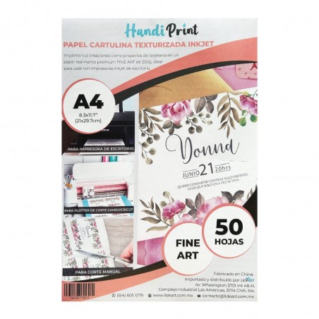 Cartulina Blanca Text Inkjet Fine Art A4*50 Handi Print
