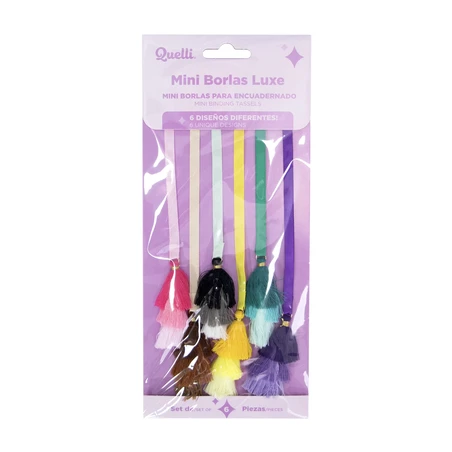 MINI BORLAS LUXE PARA ENCUADERNADO 6 PZ QUELLI